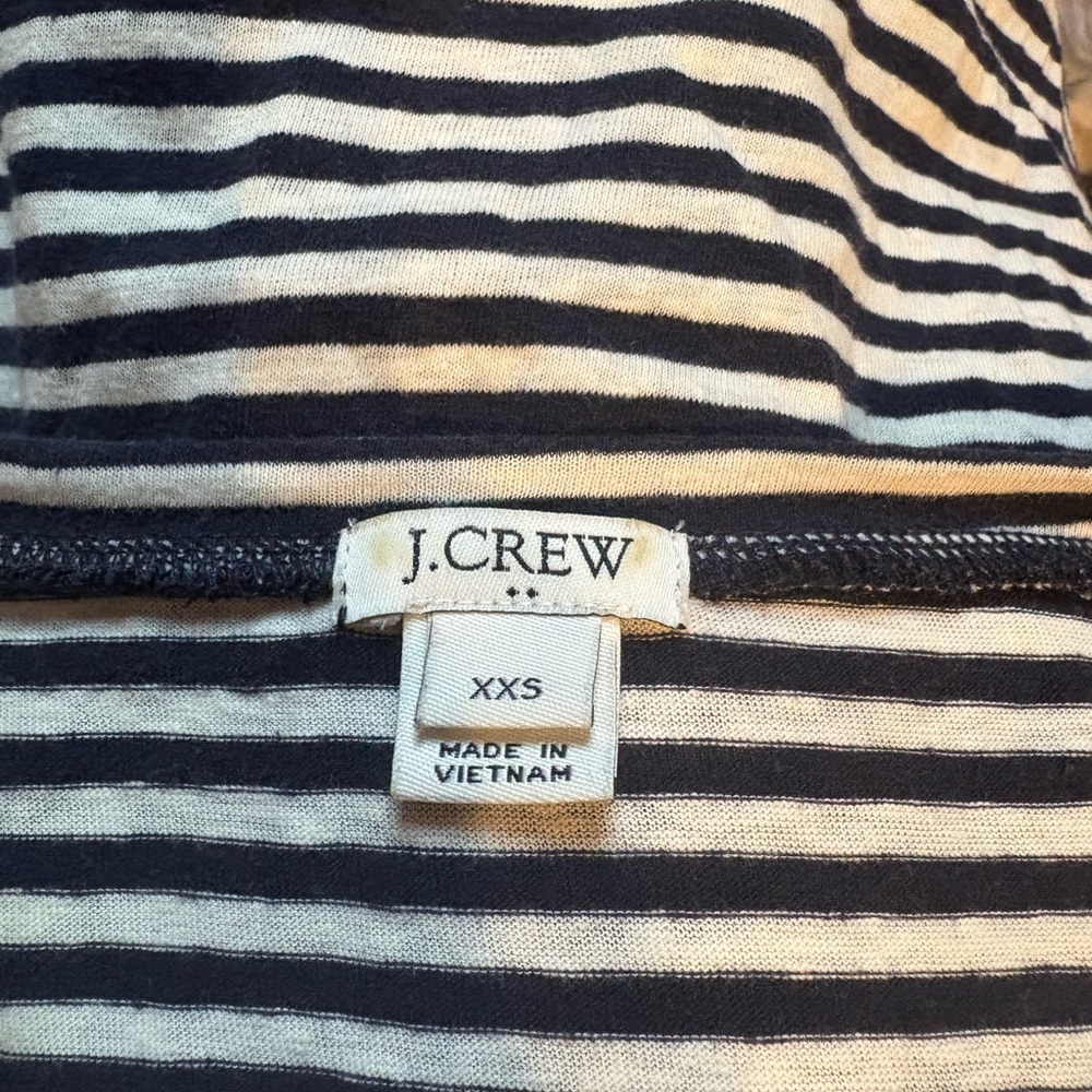 J.Crew Women's Xxs Striped Black and White T-Shirt with Tie in the Front - Picture 5 of 7